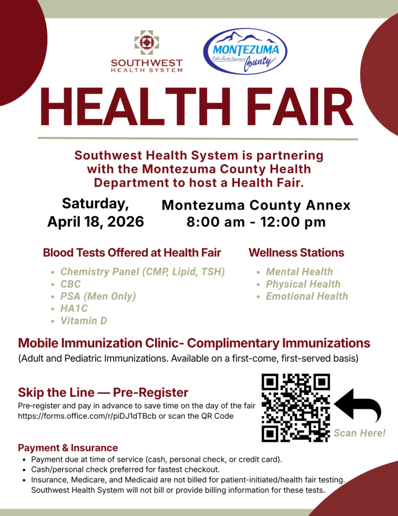 Health Fair Saturday, April 18, 2026